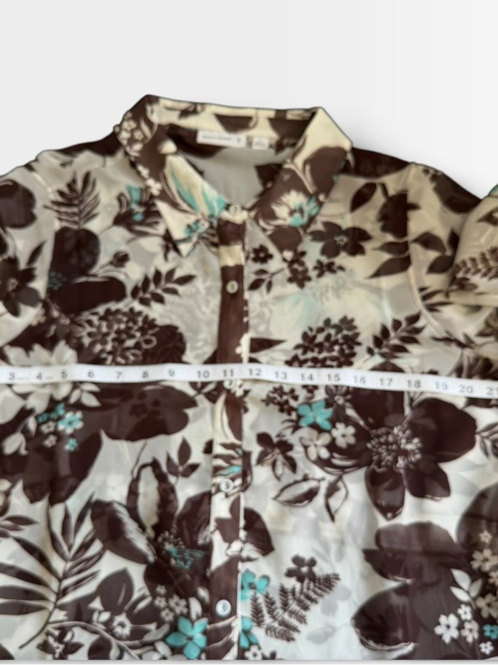 Susan Graver Sheer Floral Printer Blouse W/Reddish Tank Underneath Size L NWOT - Picture 3 of 5